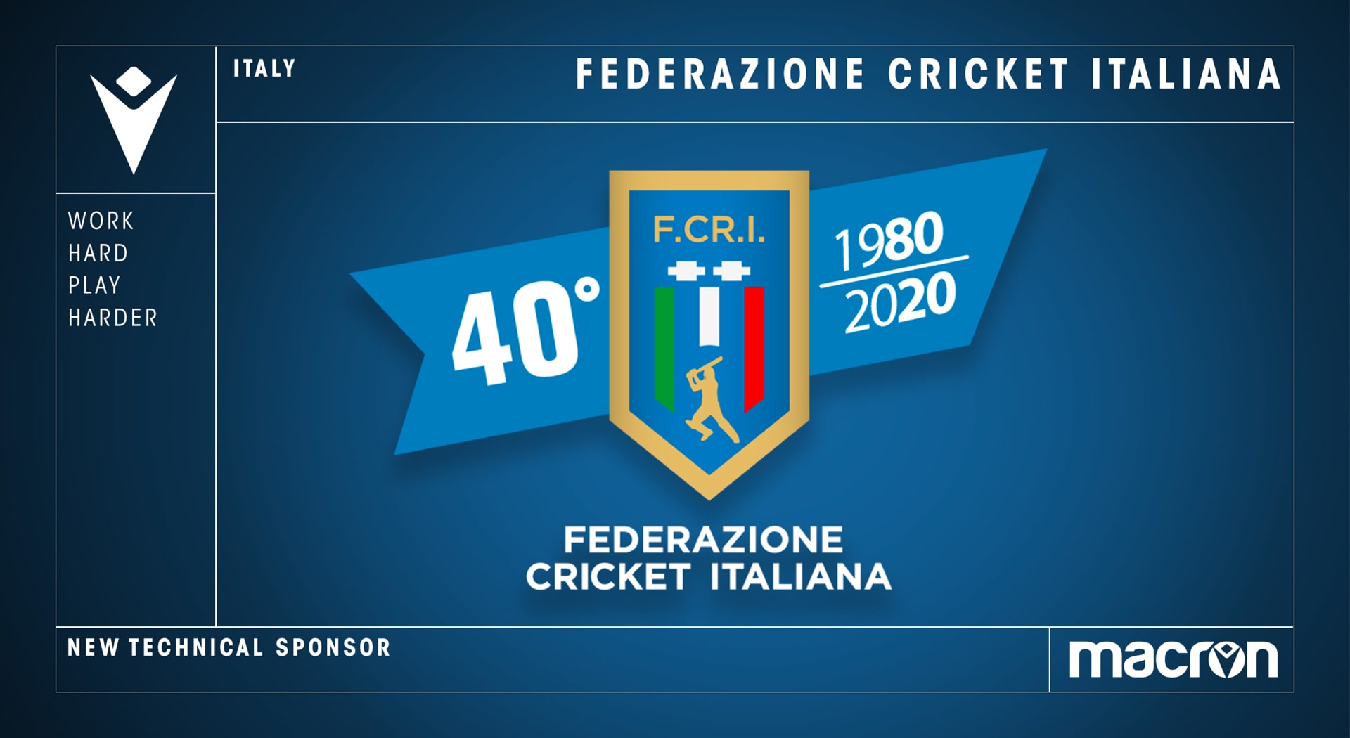 MACRON - NEW TECHNICAL SPONSOR OF THE ITALIAN CRICKET FEDERATION